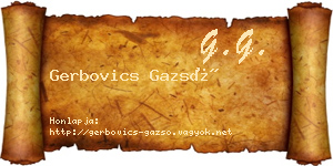 Gerbovics Gazsó névjegykártya